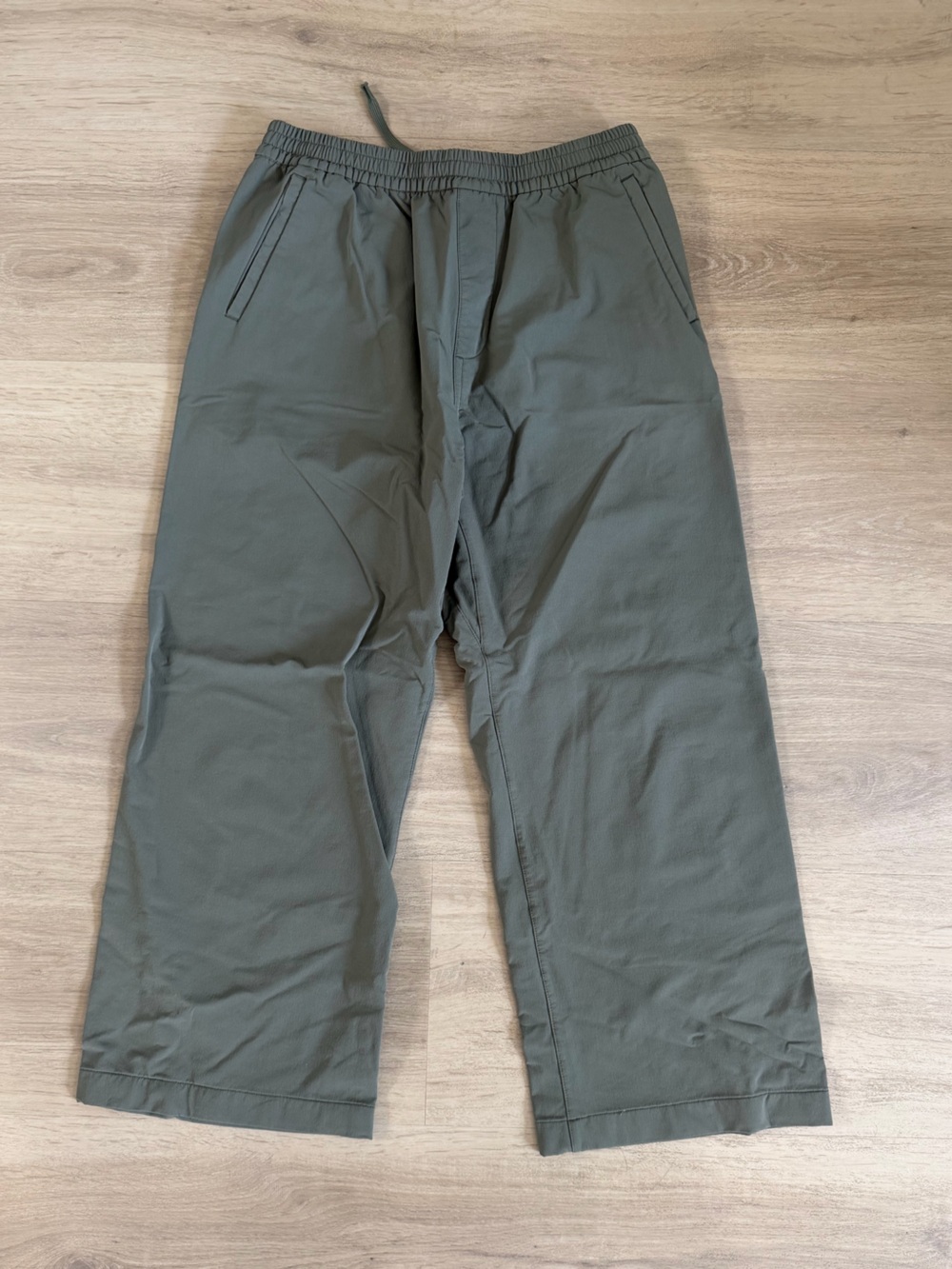 Outdoor Voices Olive Green Cropped Wide-Leg Pants rec trek